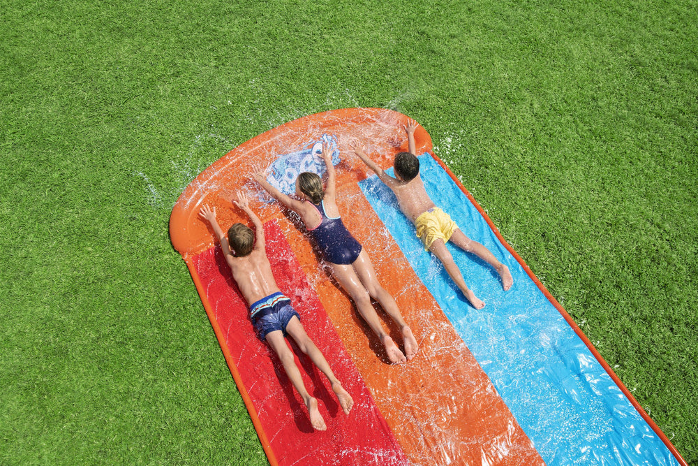 Bestway H2o-go tsunami splash ramp slide, 16ft inflatable water slide for garden slip and slide water slide for kids - 4.88 m - No: 52479