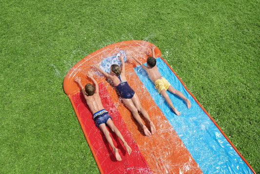 Bestway H2o-go tsunami splash ramp slide, 16ft inflatable water slide for garden slip and slide water slide for kids - 4.88 m - No: 52479