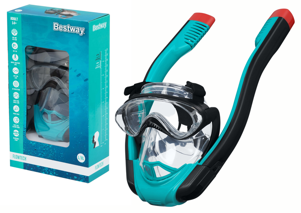 Bestway Hydro-pro seaclear flowtech snorkeling mask Full Face Snorkelling Mask. L/XL - No:24058
