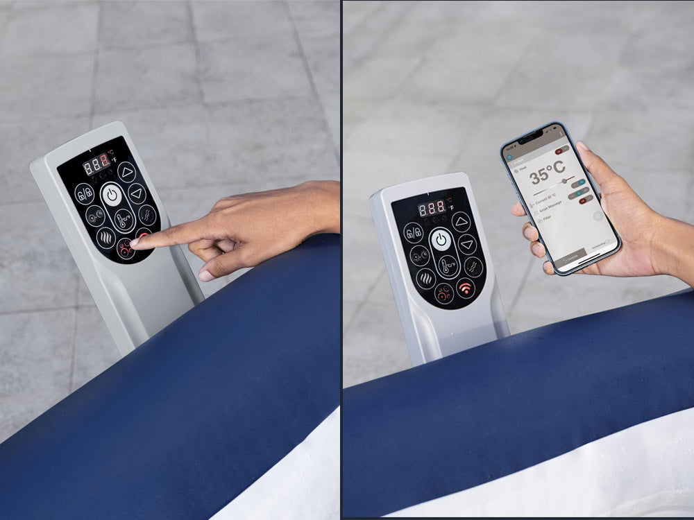 حوض استحمام ساخن قابل للنفخ من بيست واي لاي-زي-سبا هاواي، موفر للطاقة، مزود بنظام نفاث ذكي، أبعاده 180 سم × 180 سم × 71 سم، مع تحكم عبر تطبيق، يتسع لـ 4-6 أشخاص - رقم المنتج: 6001H