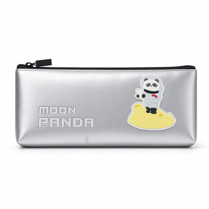 M&G Chenguang Extra Long Large Capacity Pencil Case – Moon Panda Design – Silver - No: APB903FQ