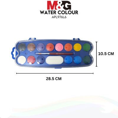 M&G Solid Water colour paints with pallete and brush 12+2 Colours No: APL976L6