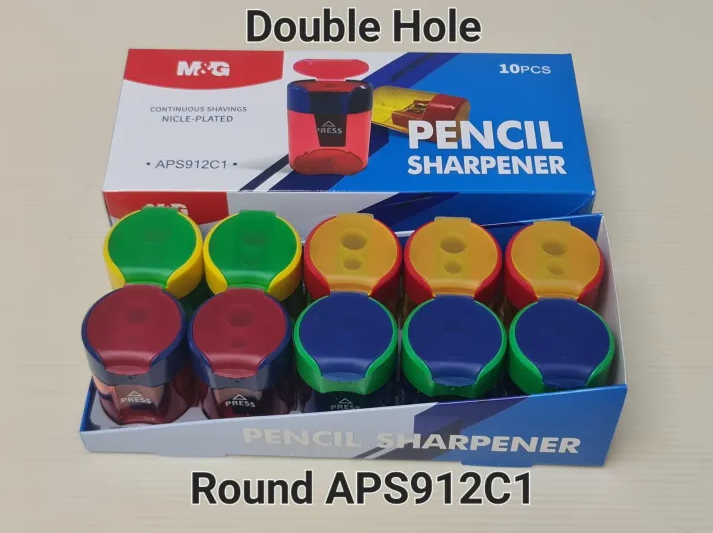 M&G Sharpener Double Hole With Cover No: APS912C1 (Assorted Colours) - 1piece