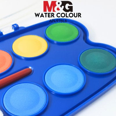M&G Solid Water colour paints with pallete and brush 12+2 Colours No: APL976L6