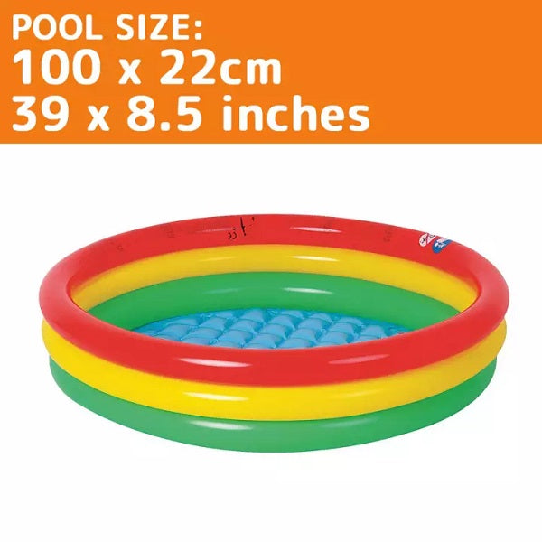 Jilong Inflatable Colorful 3-ring Kidde pool 100x22 cm No: 17218