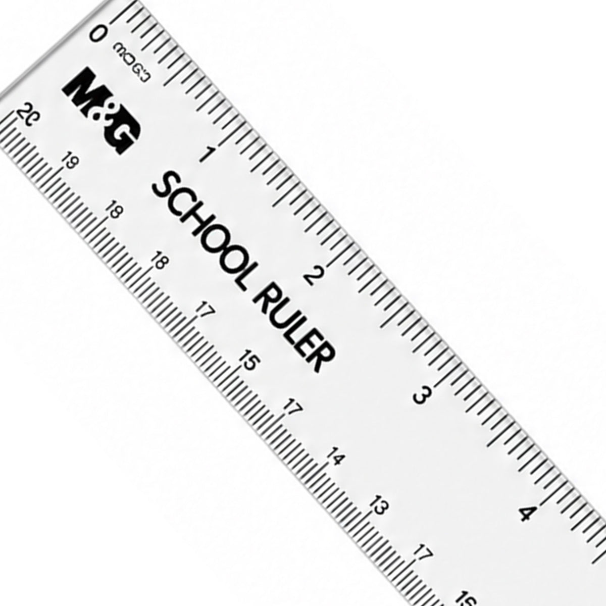 M&G Chenguang Transparent Plastic Ruler 20 cm / 8 Inch – Dual-Scale School Ruler – 1pcs - No: ARL960Y9