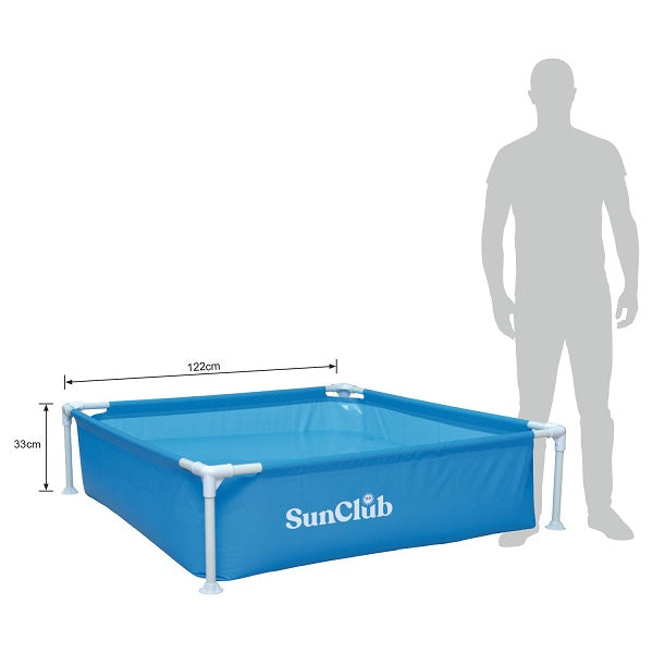حوض سباحة صغير للأطفال من جيلونج، بإطار معدني، أبعاده 1.22 سم × 1.22 سم × 33 سم، رقم المنتج: 17256