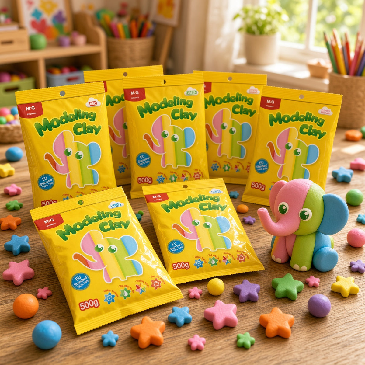 M&G Chenguang Modeling Clay 500g – Single Color Play Dough – Non-Toxic Creative Modeling Clay for Kids - No: AKE04475