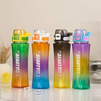 BEAUTY SPORT 850ml Sports Water Bottle with Straw & Flip-Top Lid – Reusable Leak-Resistant Bottle- Assorted Color