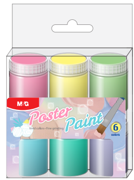 M&G Chenguang Poster Paint Set 6 Colors × 20ml – APL976R8 – Vibrant Water-Based Paint for Arts & Crafts - 1pcs - No: APL976R8