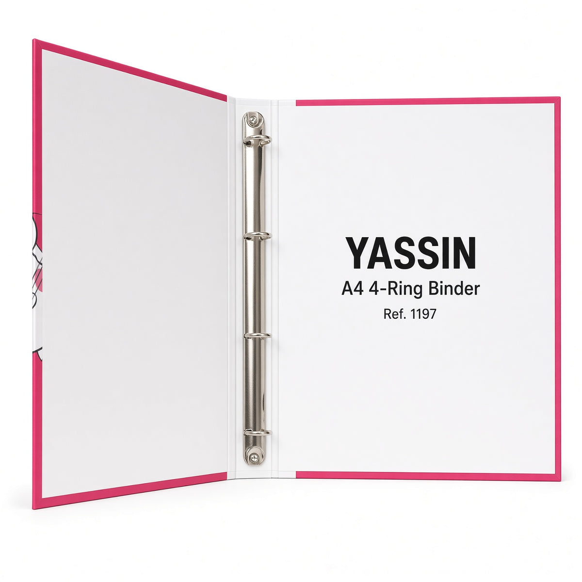 YASSIN A4 4-Ring Binder Folder – Cat Design – Refillable Document Organizer - 1pcs - No:1197