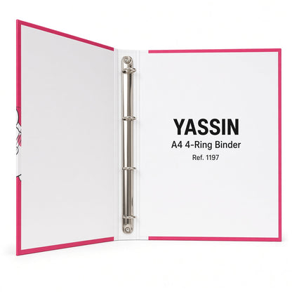 YASSIN A4 4-Ring Binder Folder – Cat Design – Refillable Document Organizer - 1pcs - No:1197