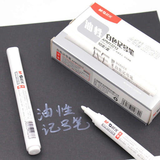 M&G Chenguang White Marker Colorfast Waterproof Oil Proof - No:APMY2213