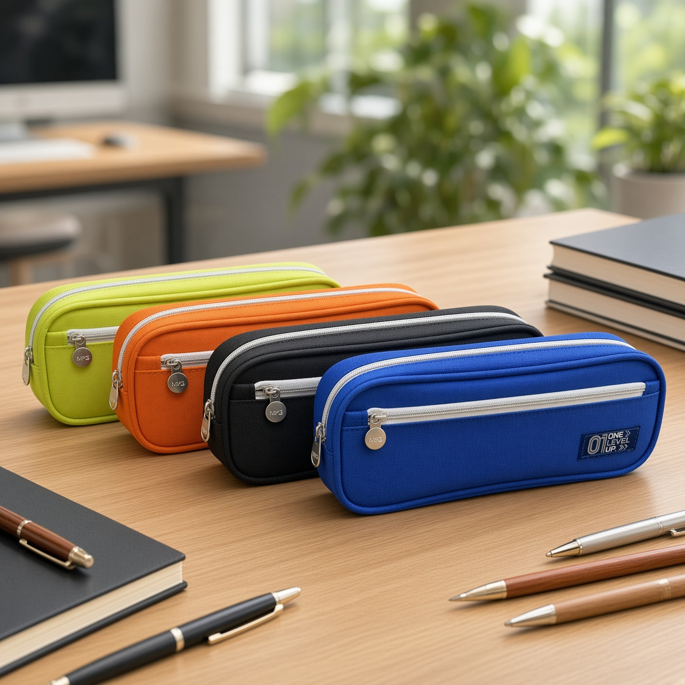 M&G Chenguang Length+ Large Capacity Pencil Case with Dual Zipper – Durable Fabric Stationery Organizer - 1pcs - No: APB903DF