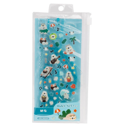 M&G Chenguang Cha Cha Cha Geometrical Set, Fun Measuring Tools, Durable Plastic - 15cm - No:ARL960AP