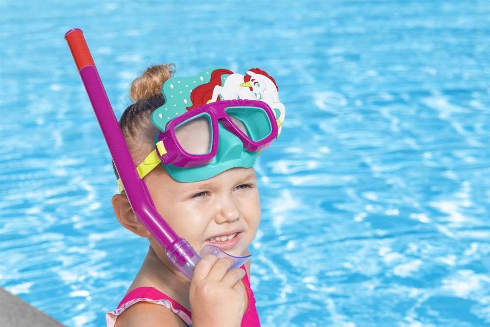 Bestway Snorkel set for kids diving mask with uv protection, anti-leak, adjustable strap - No:24059