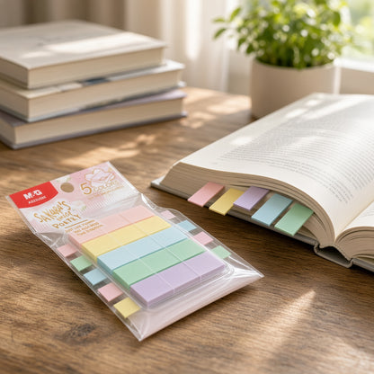 M&G Chenguang Sakura Time Sticky Page Markers – 5 Colors, 20 Sheets, PVC Index Tabs – No: YS-481