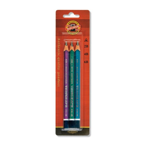 Koh-i-noor set of 3 pencil triangular graphite strong - No:1835003001BL