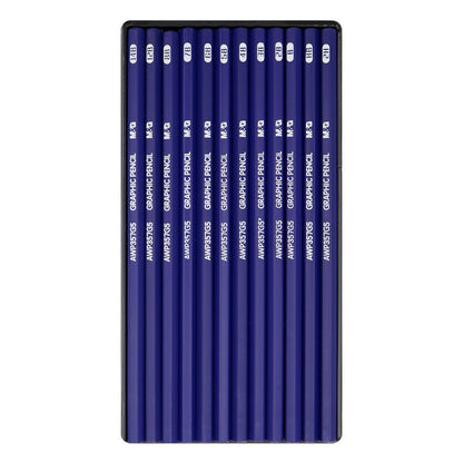 مجموعة أقلام رصاص جرافيت من ماركة M&amp;G، مكونة من 12 قلمًا، جميع درجات الصلابة من 2H إلى 14B - رقم المنتج: AWP357G5