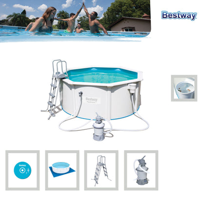 مسبح هيدريوم بإطار معدني أبيض من بيست واي - رقم: 56566 