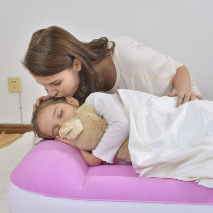 Jilong Children's inflatable bed lazy air bed foldable flocking lunch break mattress - No:27311