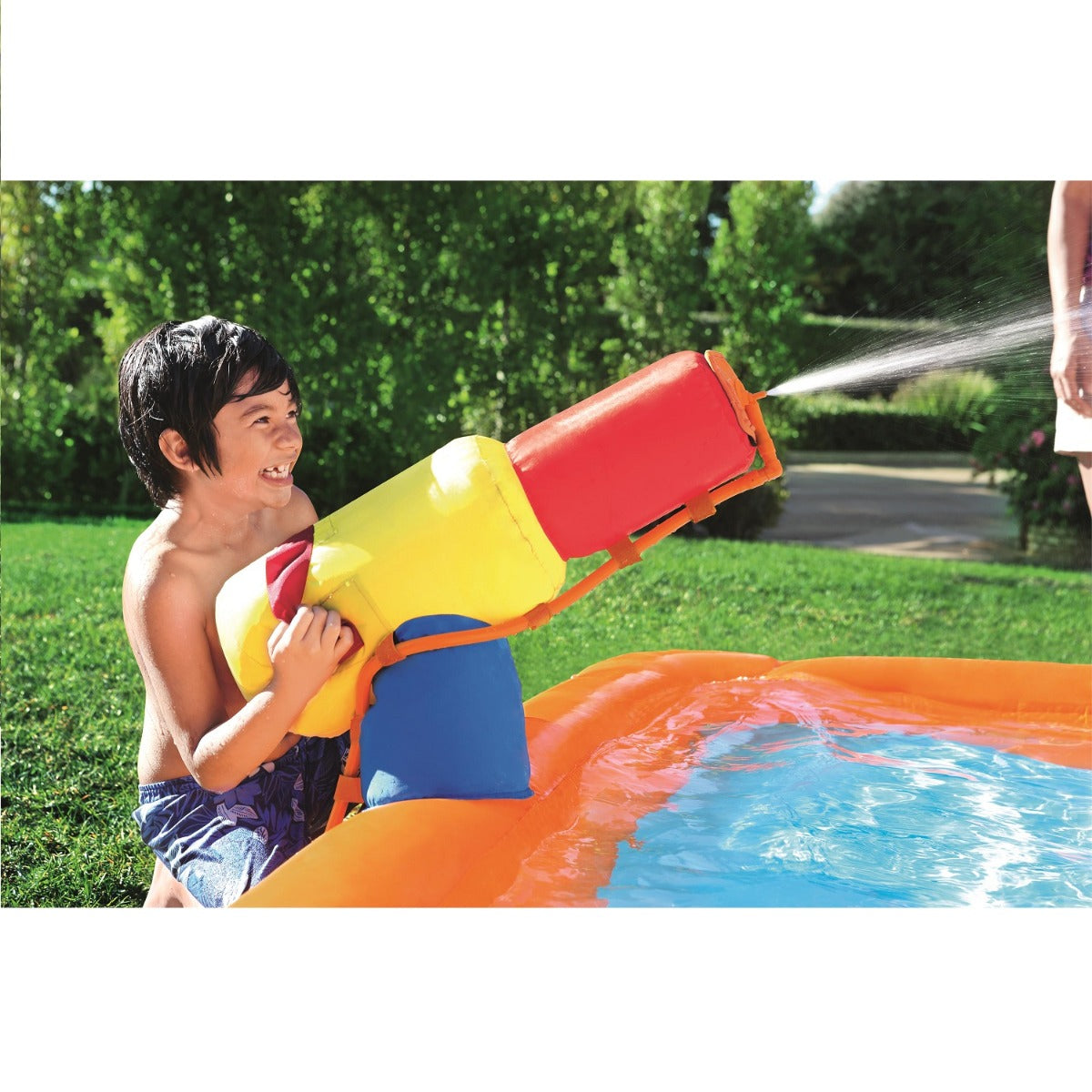 Bestway H2OGO Water Park with Continuous Blower with Slide, 3.65x3.20x2.70 cm - No:53301