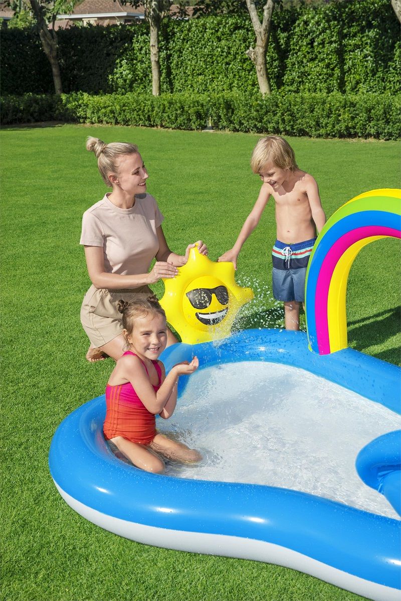Bestway Playground Boomed Rainbow Inflatable pool - 2.57m x 1.45m x 91cm - No:53092