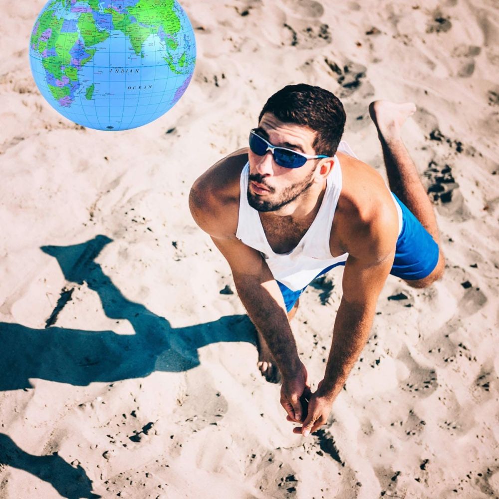 Jilong Inflatable PVC World Globe Earth Beach Ball - 40cm - No:53013
