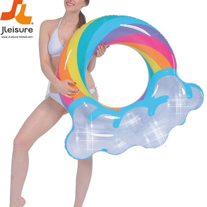 Jilong Sunclub 35002 Glitter Rainbow Ring outdoor inflatable water sports pool floating swimming toys for kids
