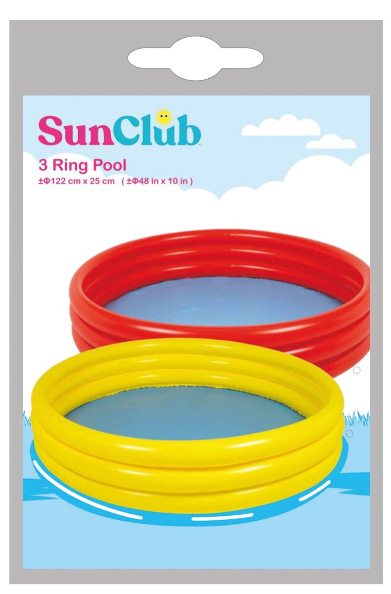 JIlong Sun Club Plain 3 Ring Inflatable Childrens 122 x 25 cm Outdoor Swimming - No:10303-1