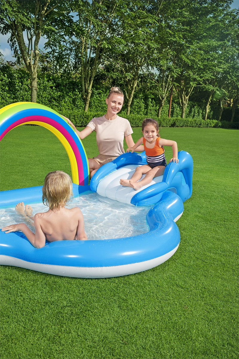 Bestway Playground Boomed Rainbow Inflatable pool - 2.57m x 1.45m x 91cm - No:53092