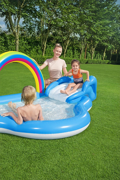 Bestway Playground Boomed Rainbow Inflatable pool - 2.57m x 1.45m x 91cm - No:53092
