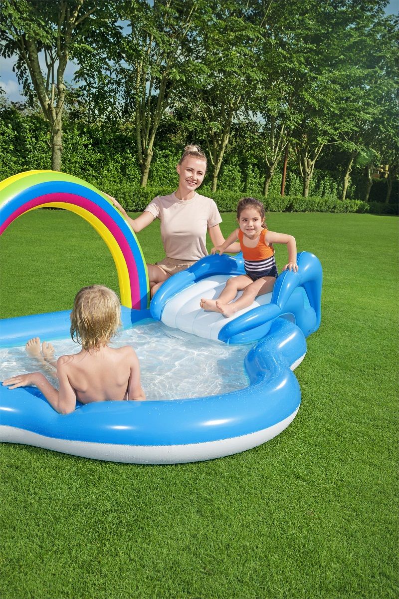 Bestway Playground Boomed Rainbow Inflatable pool - 2.57m x 1.45m x 91cm - No:53092