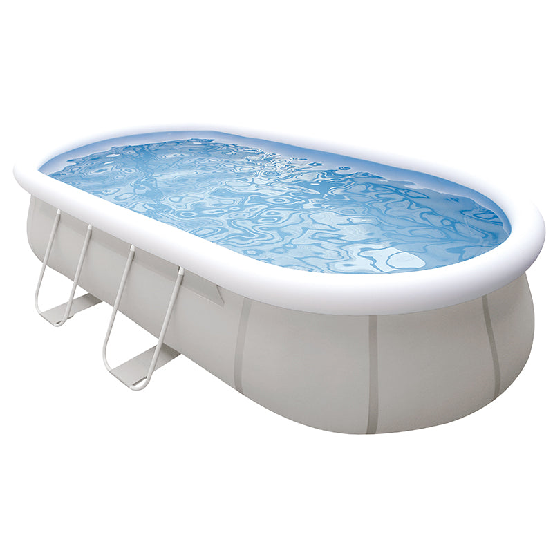 مسبح جيلونج بيضاوي الشكل فوق الأرض، أبعاده 540×304×106 سم، بهيكل فولاذي ومضخة ترشيح - رقم: 17449EU