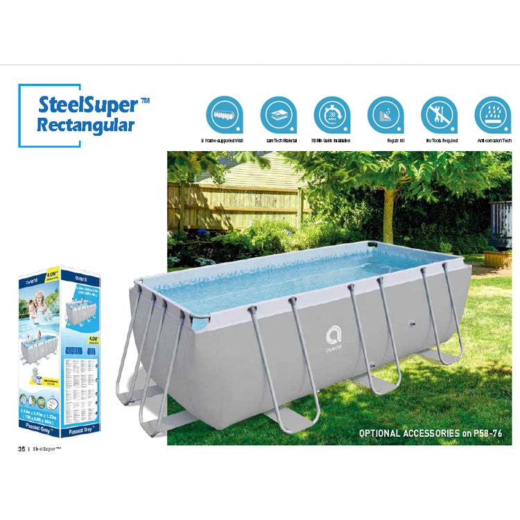 مسبح جيلونج أفينلي ذو الإطار المستطيل 4.0 متر × 2.0 متر × 99 سم