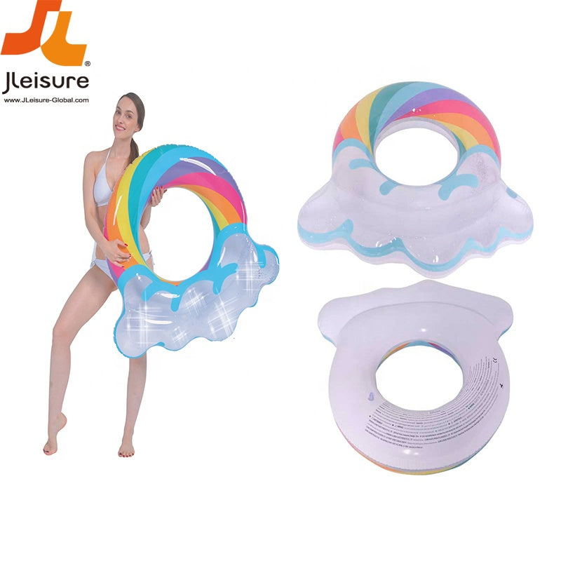 Jilong Sunclub 35002 Glitter Rainbow Ring outdoor inflatable water sports pool floating swimming toys for kids