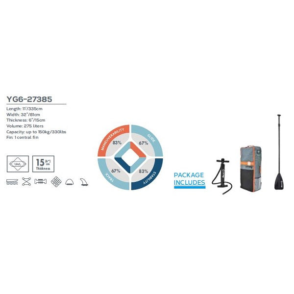 Jilong Zray inflatable surfboard stand up paddle sup boards surfing