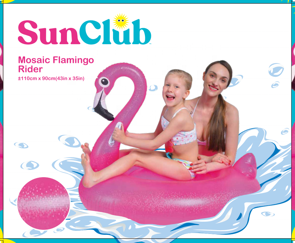 Jilong Sunclub 35036 Mosaic Flamingo Rider ±110cm*90cm floating swimming toys for kids