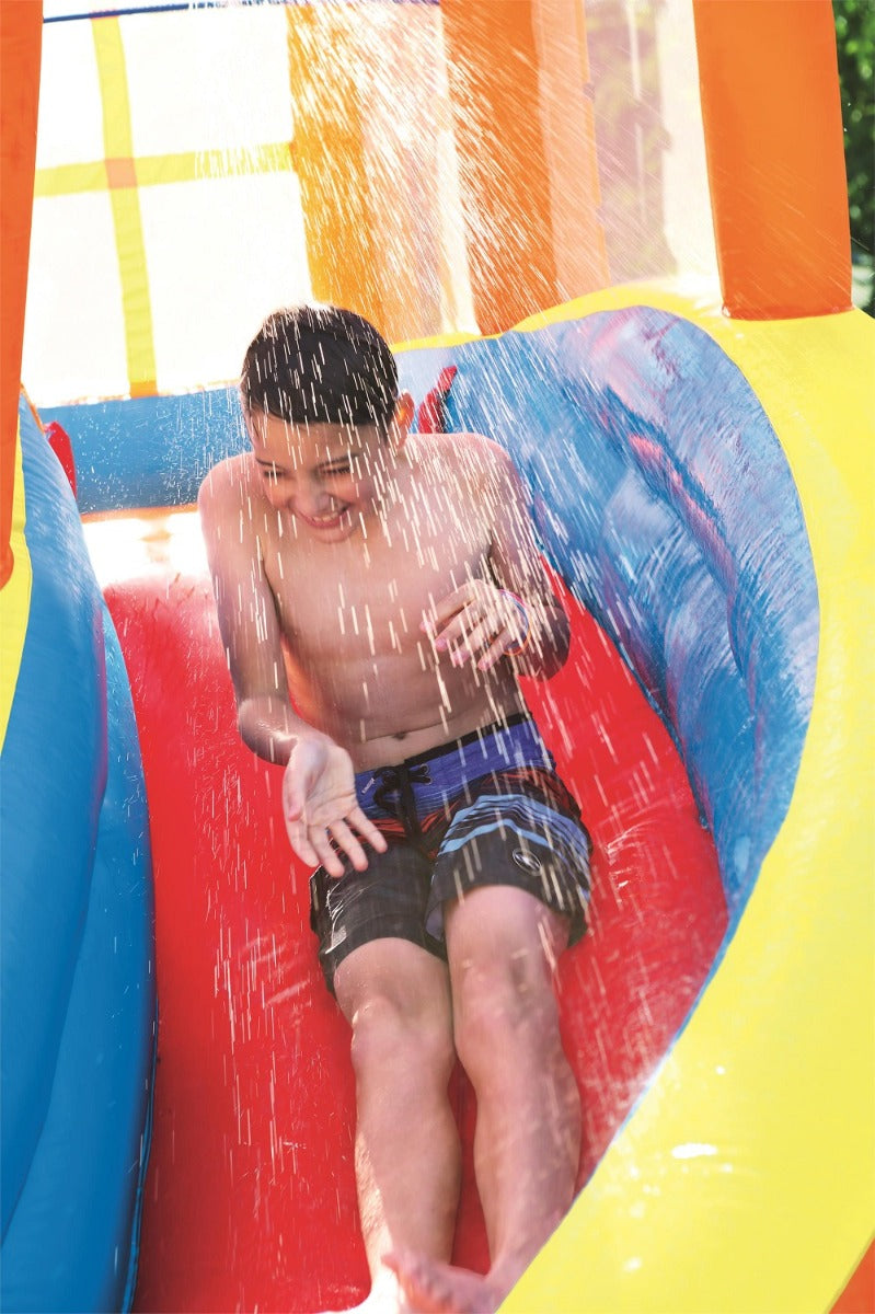 نفق مائي قابل للنفخ بتصميم فريد وملون من بيست واي، مناسب للأطفال، أبعاده 4.20 متر × 3.20 متر × 2.60 متر - رقم: 53303