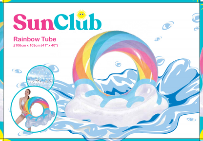 Jilong Sunclub 35002 Glitter Rainbow Ring outdoor inflatable water sports pool floating swimming toys for kids