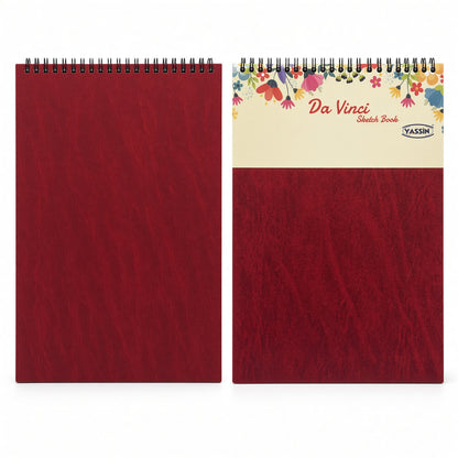 YASSIN Da Vinci Spiral Sketch Book – Italian Paper, 15 Sheets, 250 GSM, 19.5 × 27 cm - No: 1331