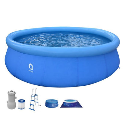 مجموعة جيلونج برومبت لأحواض السباحة، مضخة فلتر سعة 530 جالون، سلم، غطاء أرضي، غطاء 4.50 متر × 90 سم