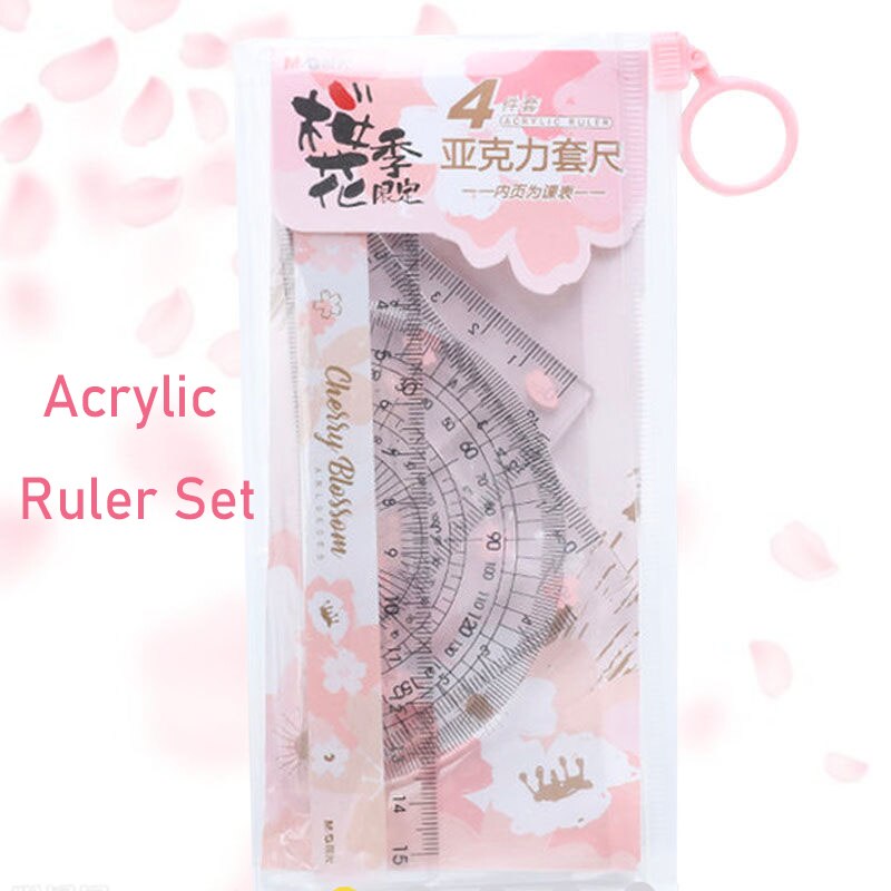 M&G Chenguang Cherry Blossom Rain Series 15cm Acrylic Ruler - No:ARL960N2