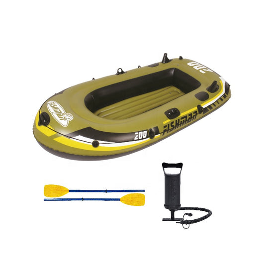 Jilong FISHMAN 200 Boat Set Inflatable fish boat sets with pump and paddle 218cm*110cm*36cm - No:07207-1