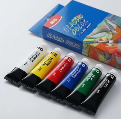 M&G Chenguang Classic Color Acrylic Paint Set – 6 Vibrant Colors (22 ml) High Purity & Strong Coverage - No:APL976S4