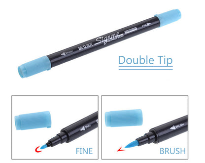 مجموعة أقلام تحديد قابلة للذوبان في الماء من إم آند جي تشنغوانغ، برأسين، 48 لونًا - رقم المنتج: APMW7609