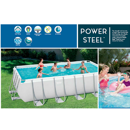 Bestway Power Steel Rectangular Pool Set  4.88m x 2.44m x 1.22m