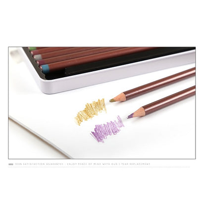 Superior Artist Metallic Colour Pencil Professionals Metal Box Non-toxic - 12pcs