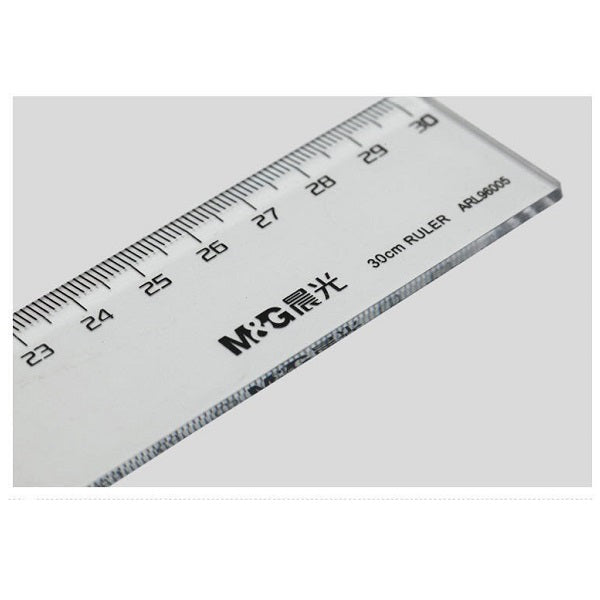 مسطرة مكتبية بلاستيكية شفافة من إم آند جي تشنغوانغ، طولها 30 سم - رقم: ARL96005