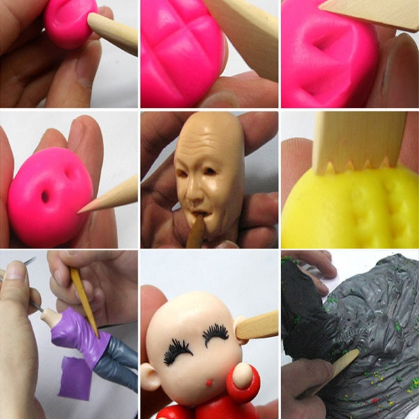 Sculpture Sculpt Pottery Clay Tool Modelling - 10pcs - No:SMF-187